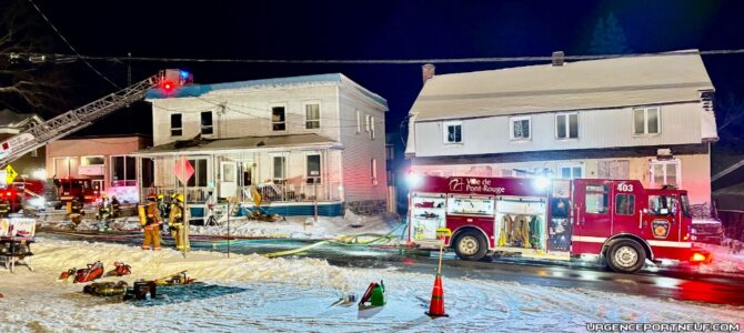 Incendie dans un immeuble à logements de Pont-Rouge