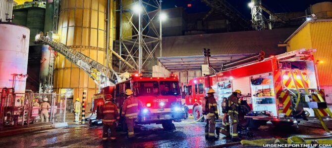 Incendie industriel à Saint-Basile