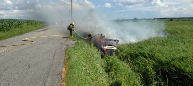 Feu de véhicule à Cap-Santé Feu de véhicule à Cap-Santé