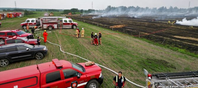 Important feu de broussailles à Saint-Gilbert