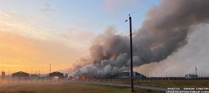 Incendie d’un bâtiment agricole à Saint-Alban